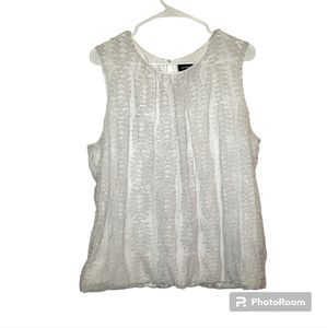 Liz Claiborne lacy blouse, white - XL